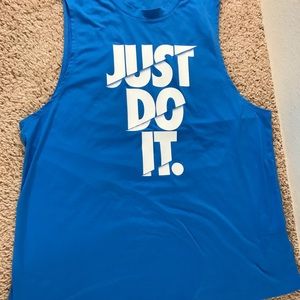 Women’s Nike JUST DO IT Dri-Fit Tank Top Blue Size Medium